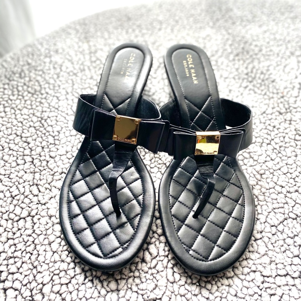Cole Haan Grand OS Black Wedge Sandal